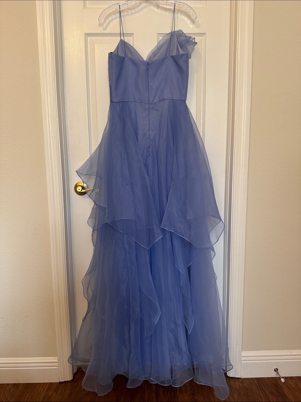 Theia Adessia Strapless Tiered Gown Deep Periwinkle Size 4 NWT - Picture 8 of 12